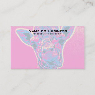 Carte De Visite Drôle Giraffe Sticking out son langue