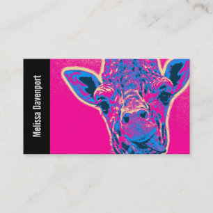 Carte De Visite Drôle Giraffe Sticking out son langue