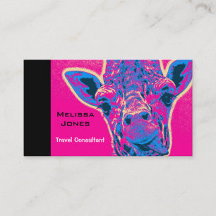 Carte De Visite Drôle Giraffe Sticking out son langue