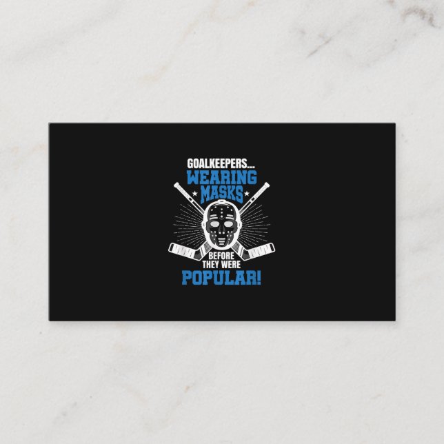 Carte De Visite Drôle Hockey Goalie Mask Pun Hockey sur glace (Devant)
