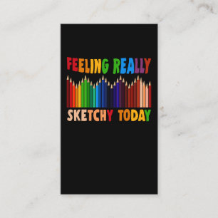 Carte De Visite Drôle Peintre de crayon Peinture Humour d'esquiss