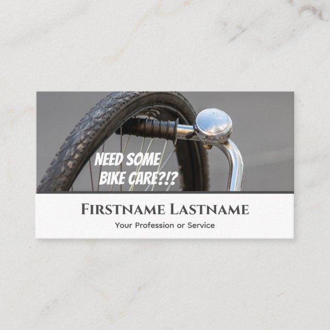 Carte De Visite Drôle pneu de vélo défectueux pour Bicycle Repair  (Devant)