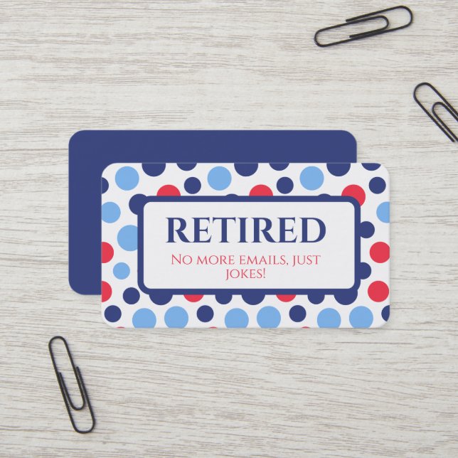 Carte De Visite Drôle Retraité (Devant/Arrière en situation)