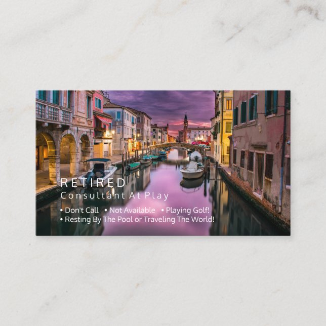 Carte De Visite Drôle Retraité, Canal Italien, do-it-yourself Gag (Devant)