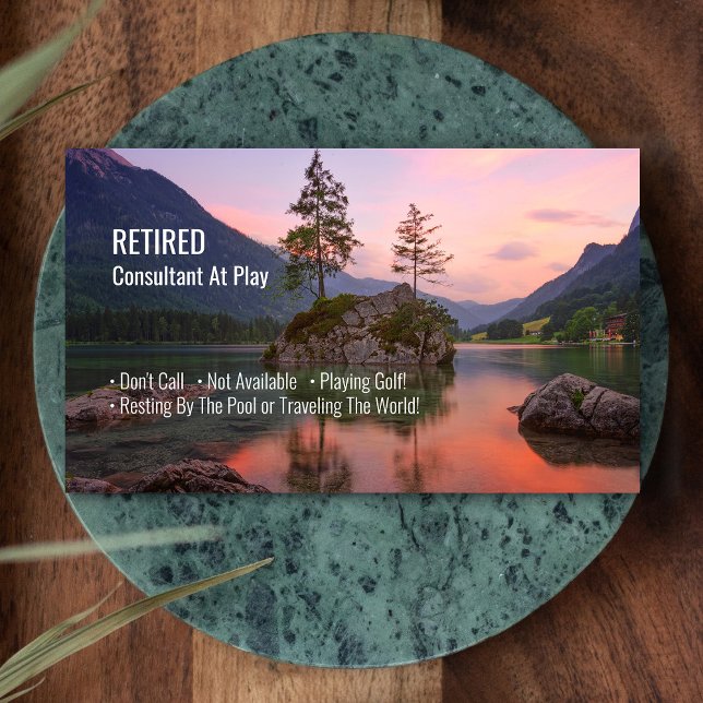 Carte De Visite Drôle Retraité, Lac Sunset, do-it-yourself Gag de  (Créateur téléchargé)