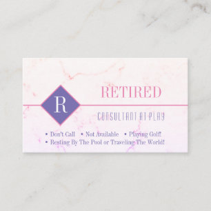 Carte De Visite Drôle Retraité, Marbre Rose, do-it-yourself Sac Ro