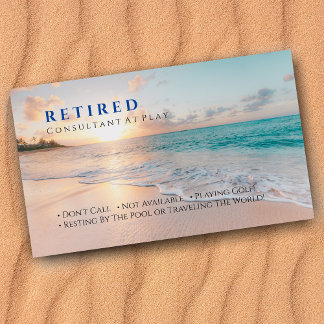 Carte De Visite Drôle Retraité, Sunset Beach, do-it-yourself Gag d