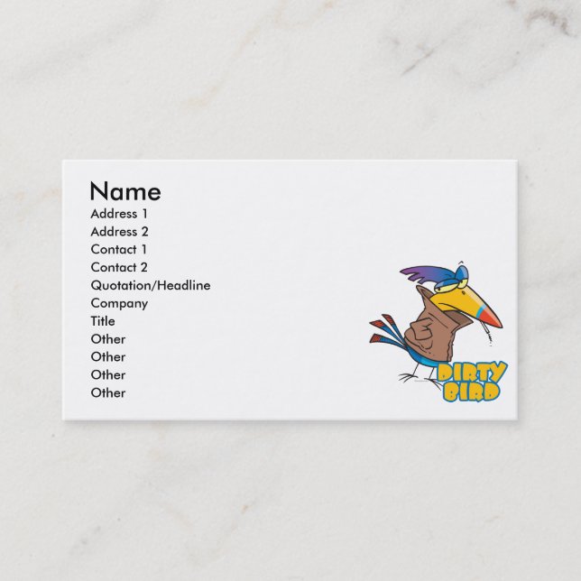 Carte De Visite drôle sale oiseau naughty toucan dessin animé (Devant)