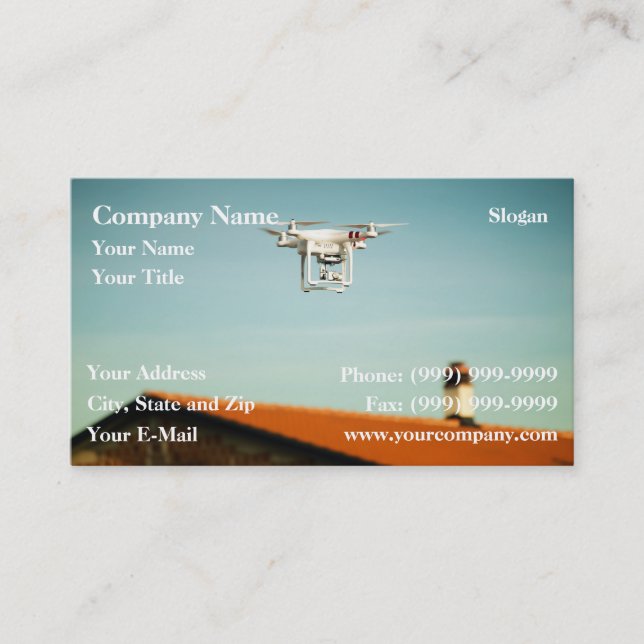 Carte De Visite Dron au-dessus des toits (Devant)