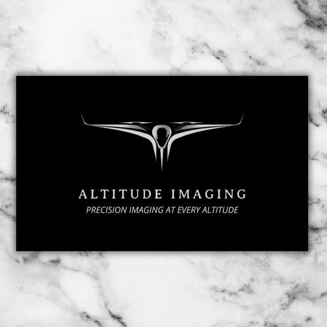 Carte De Visite Drone Business Pilot Photographe Cool noir (Créateur téléchargé)