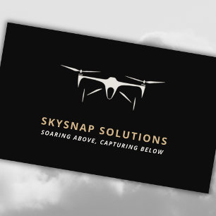 Carte De Visite Drone Business UAV Pilote moderne Black Gold