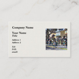 Carte De Visite Drum Major de la bande de tuyaux