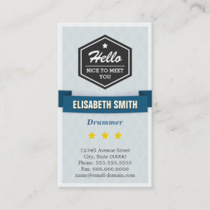 Carte De Visite Drummer - Creative Retro stylish