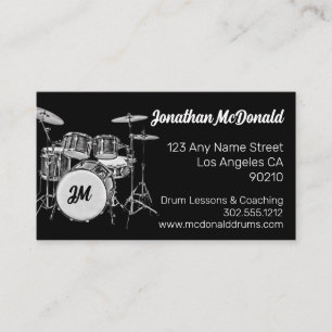Carte De Visite Drummer Musician Drum Kit Music Teacher Drumming B
