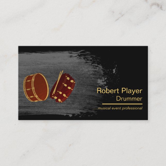 Carte De Visite Drummer Percussionist Musical Événement Drums Djs (Devant)