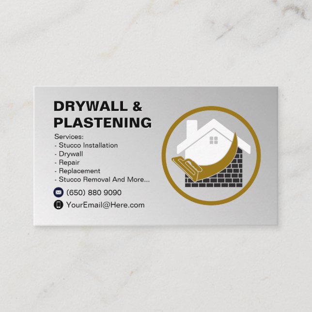 Carte De Visite Drywall Business Card Plaster (Devant)