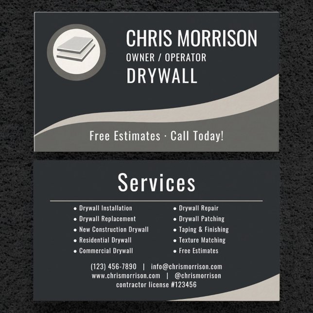 Carte De Visite Drywall Professional (Créateur téléchargé)