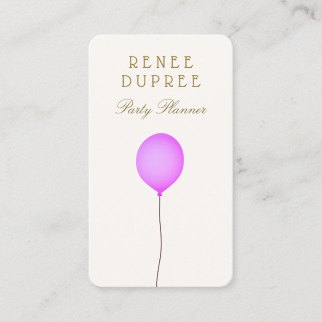 Carte de visite du ballon du planificateur de part (Devant)