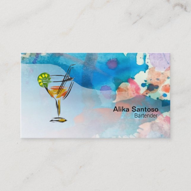 Carte de visite du barman (Devant)