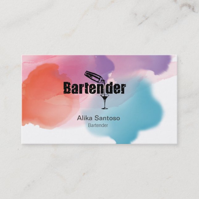 Carte de visite du barman (Devant)