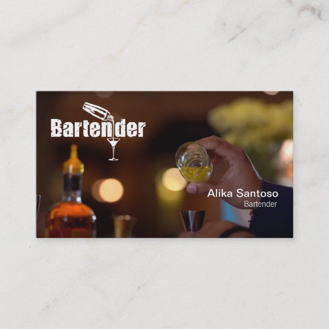 Carte de visite du barman (Devant)