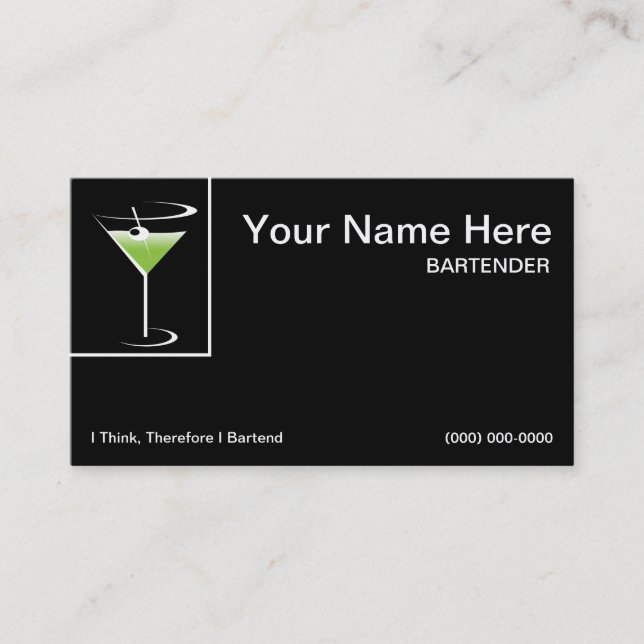 Carte de visite du barman (Devant)