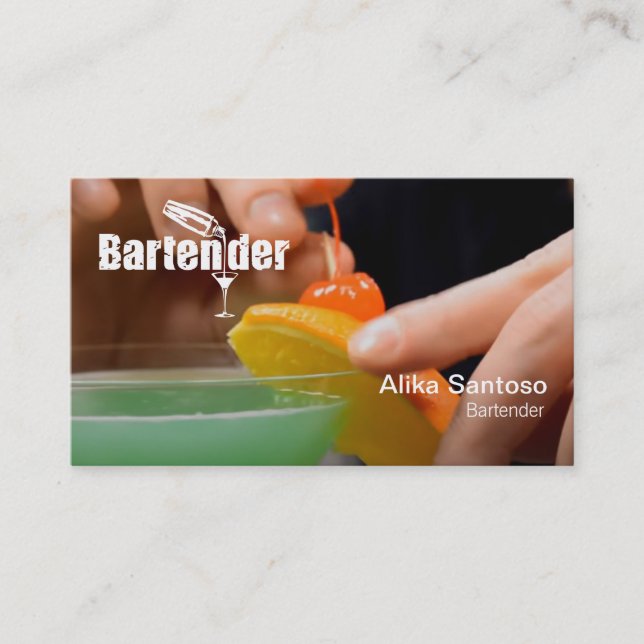 Carte de visite du barman (Devant)