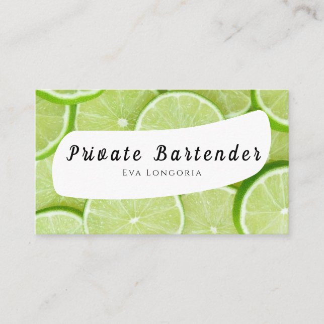 Carte de visite du barman privé (Devant)