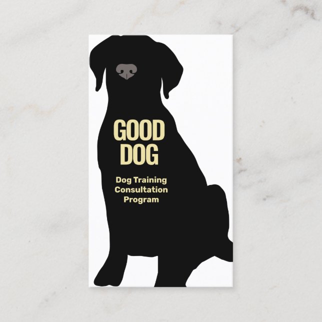 Carte de visite du Black Lab du formateur de chien (Devant)