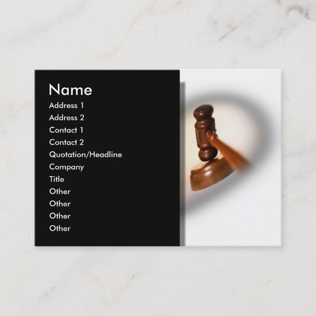 Carte de visite du bureau du droit (Devant)