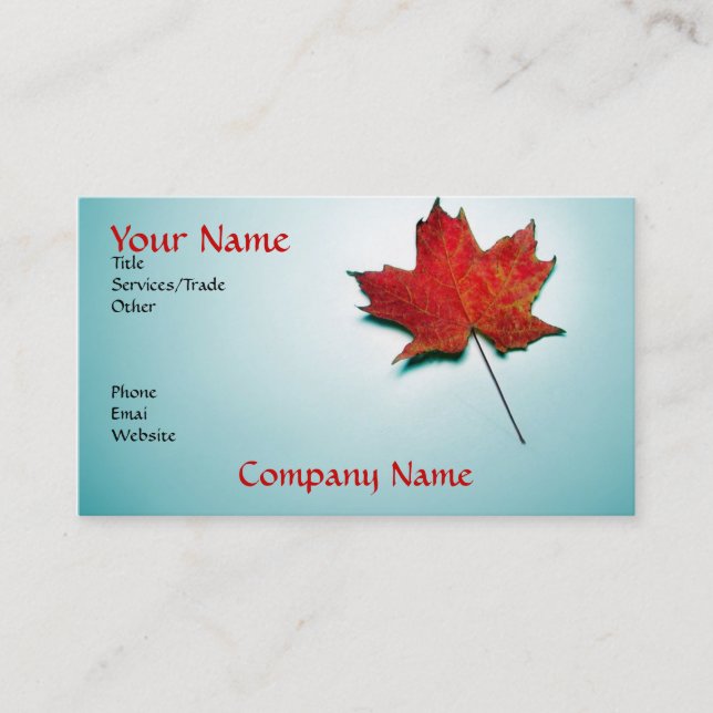 carte de visite du Canada (Devant)