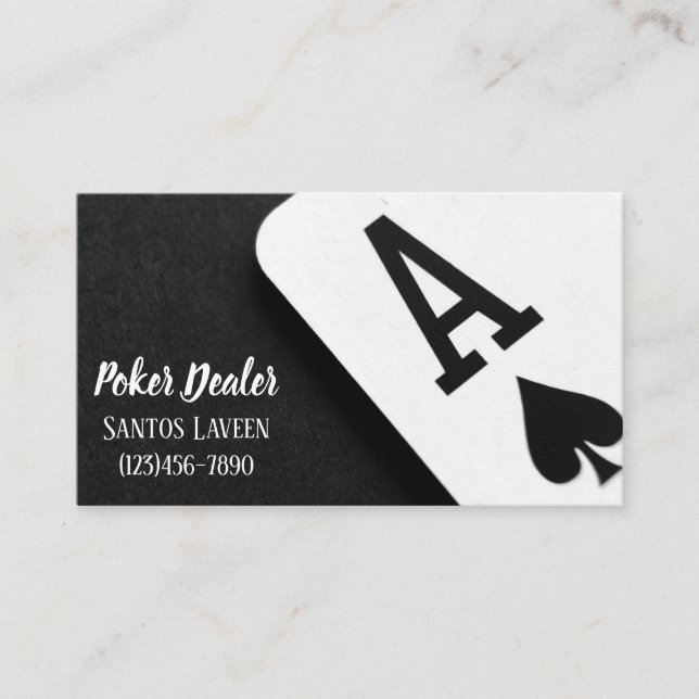 Carte de visite du casino de poker Dealer (Devant)
