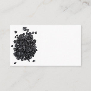 Carte De Visite Du charbon noir isolé sur un arrière - plan blanc.