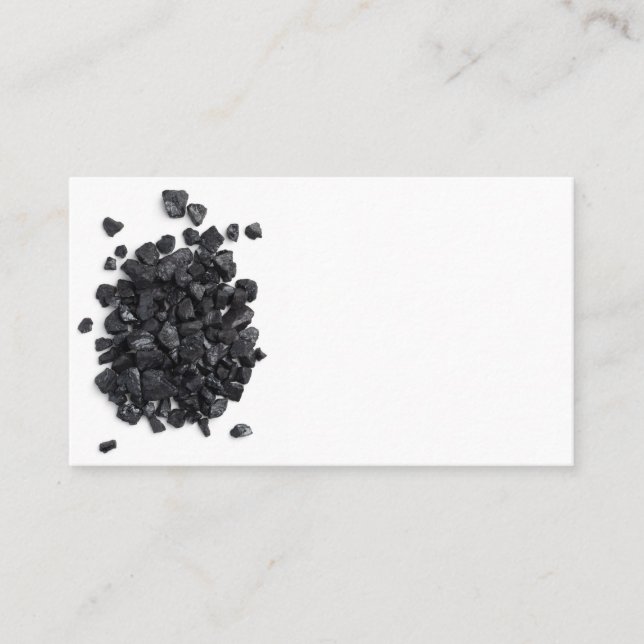 Carte De Visite Du charbon noir isolé sur un arrière - plan blanc. (Devant)