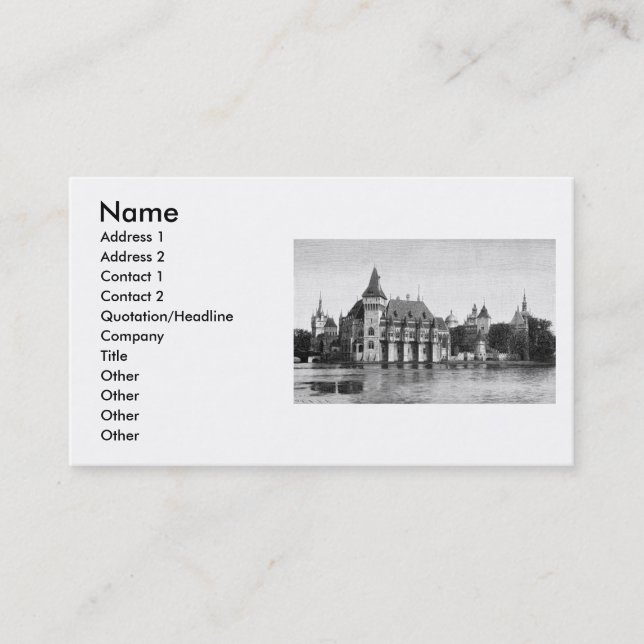 Carte de visite du château (Devant)