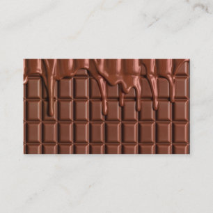 Carte De Visite Du chocolat fondu au-dessus d'un bloc de chocolat