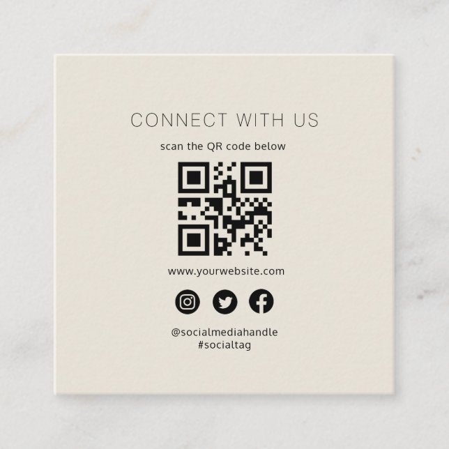 Carte de visite du code QR des médias sociaux (Devant)