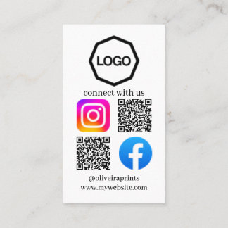 Carte de visite du code QR des médias sociaux