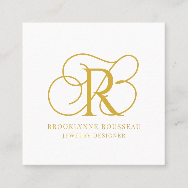 Carte de visite du concepteur de bijoux Monogramme (Devant)