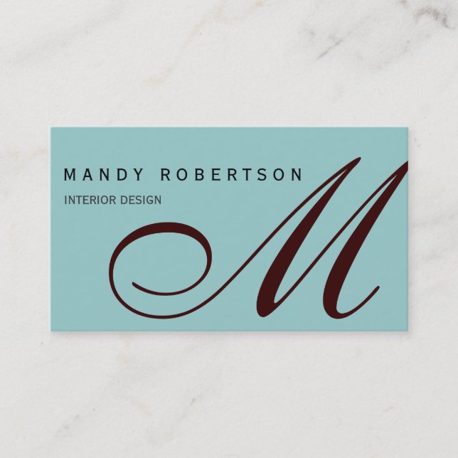 Carte de visite du concepteur d'intérieur Monogram (Devant)