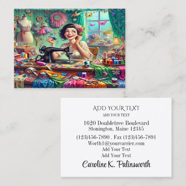 Carte de visite du concepteur Seamstress (Devant / Derrière)