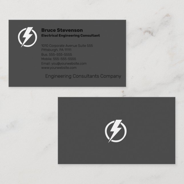 Carte de visite du consultant en génie électrique (Devant / Derrière)