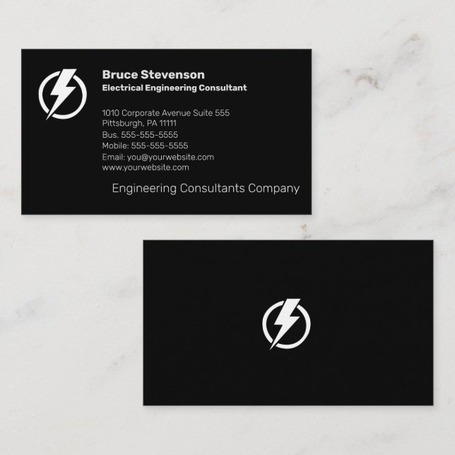 Carte de visite du consultant en génie électrique (Devant / Derrière)