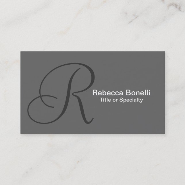 Carte de visite du consultant en monogramme gris (Devant)