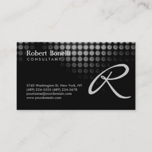 Carte de visite du consultant en monogramme gris n
