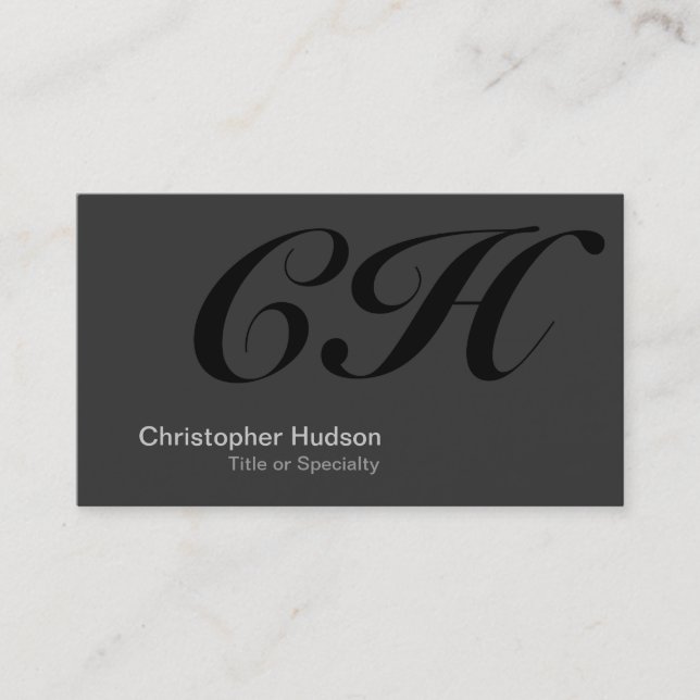 Carte de visite du consultant en monogramme gris n (Devant)
