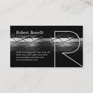 Carte de visite du consultant en monogramme gris n