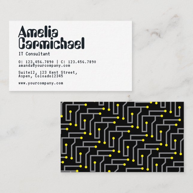 CARTE DE VISITE du consultant informatique (Devant / Derrière)