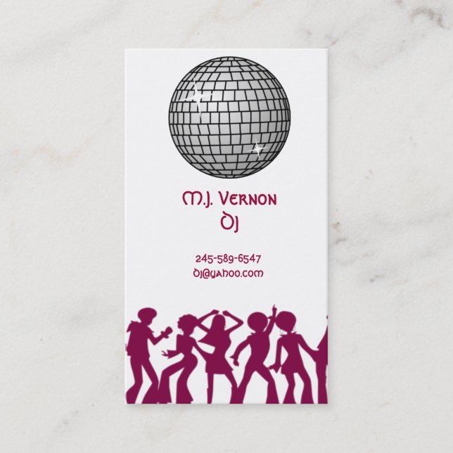 Carte de visite du DJ (Devant)