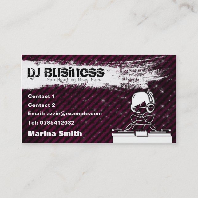 Carte de visite du DJ [femelle] - personnalisable (Devant)